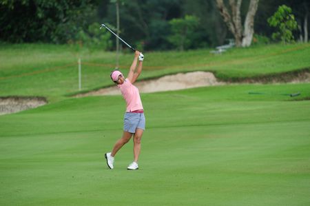 PATTAYA, THAILAND - FEBRUARY 20 : AI MIYAZATO competes at Honda-PTT LPGA Thailand at Siam Country Club on February 20, 2010 in Pattaya, Thailandのeditorial素材