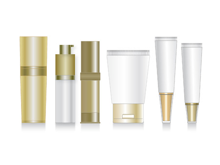 gold cosmetic packagingのイラスト素材