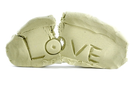 Broken love with white isolate background の写真素材