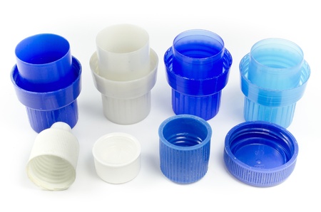 plastic bottle cap on white isolate background の写真素材