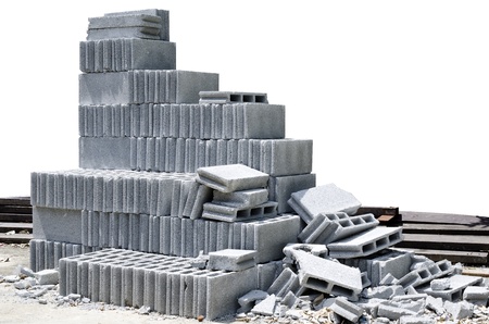  white concrete block with white backgroundの写真素材