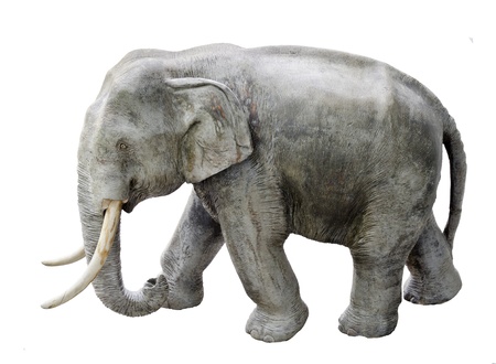 Handcrafted indian elephant isolated on a white backgroundの写真素材