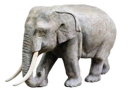Handcrafted indian elephant isolated on a white backgroundの写真素材