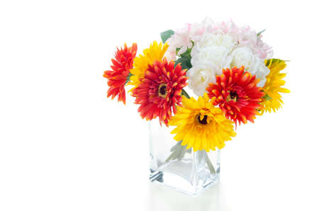Bouquet of colorful flower isolate on white background . の写真素材