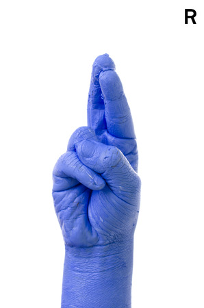Finger Spelling the Alphabet in American Sign Language  ASL   The Letter Rの写真素材