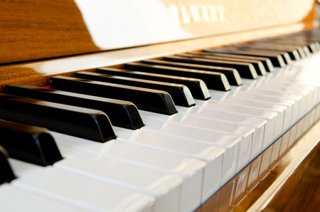 close-up of piano keys. close frontal view