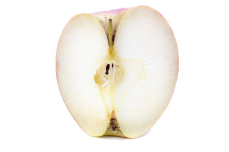 Haft of apple  isolated on white background  の写真素材