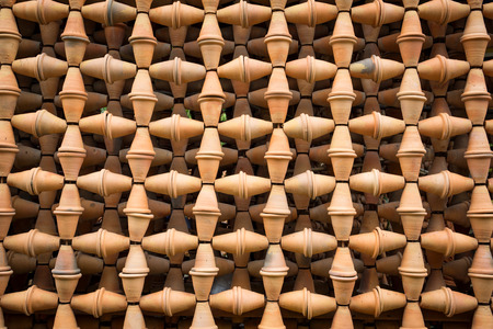 Stack of Orange cerenic Pot Background.の写真素材