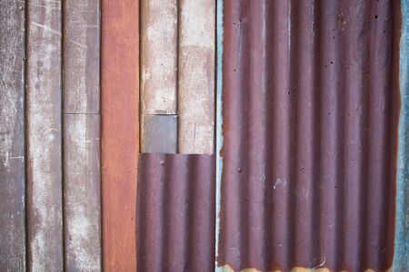 background image of rusty corrugated metal iron sheetsの写真素材