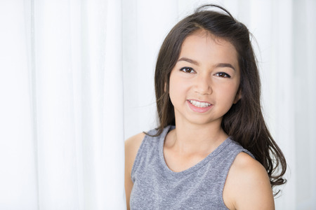 Portrait of asian cute girl with smile face . の写真素材