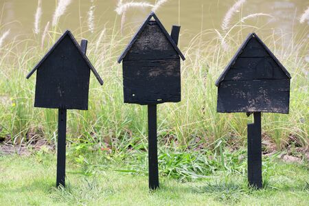 Blank Wood sign board for add your text.の写真素材