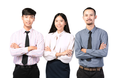 Group of asian business people isolated on white backgound.の写真素材