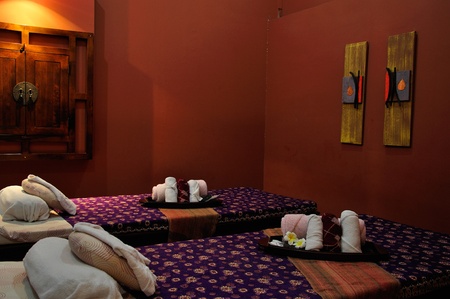 Panoramic view of the nice massage room in spaのeditorial素材