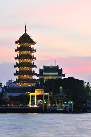 Chinese Pagoda in the eveningのeditorial素材