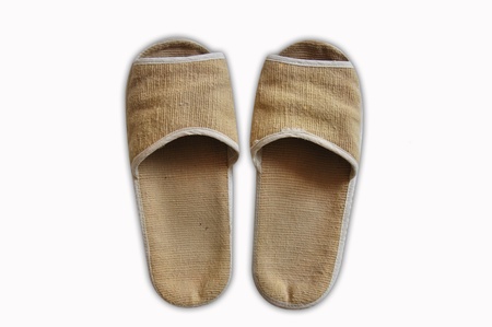 Old and dirty home slippersの写真素材