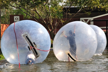 Super Ball, Game in waterの写真素材