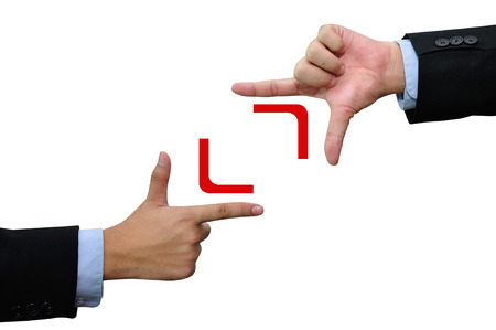 Business hand with focus iconの写真素材