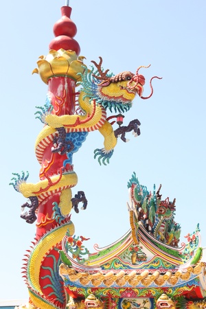 chinese style dragon statueの写真素材