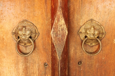 Lion head, brass door knocker