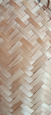 Brown color bamboo weave texture background.の写真素材