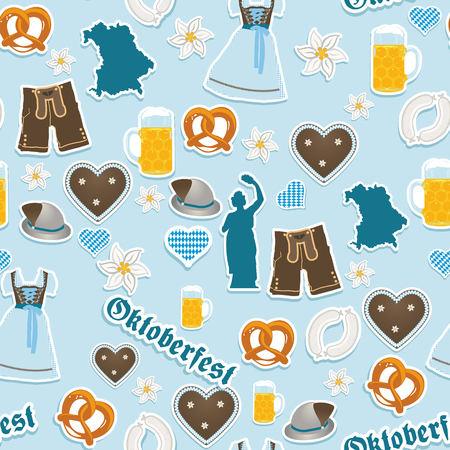 Oktoberfest seamless patternのイラスト素材