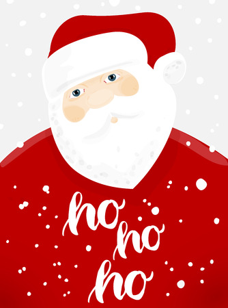 Santa Claus with snowflakes. Christmas Invitation and Greetings.のイラスト素材