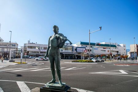 Matsumoto, Nagano, Japan - November 5,2016. Statue in front of Matsumoto Railway Station, Japanのeditorial素材
