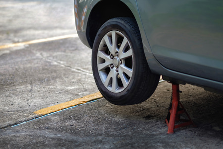 Tire Replacement concept. Garage' Tools and Equipment. Car Maintenance and services