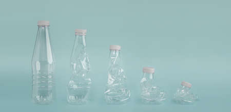 Zero Waste Campaign Concept. Reduce Plastic Bottle Products. Layout from High to Low