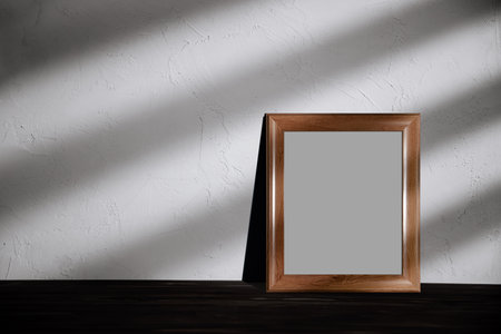 Photo Frame Mockup Image. Included Clipping Path. Frame is on the Floor in House with Sunlight Shade