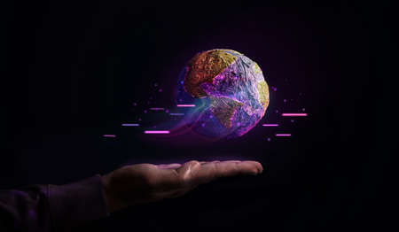 World Technology Concepts. Global Network and Data Exchange. Worldwide Business. Telecommunication,...