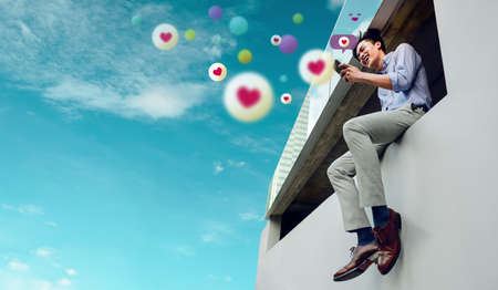 Psychology Personality Concept. Extrovert Person. person who Happy and Enjoy by Talking. Smiling...
