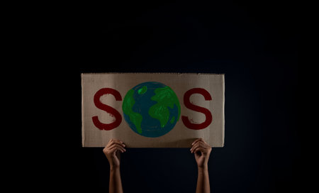 Environmental Concepts. Protest , Activism or Expression for Protect the Earth from a Global Cimate Change Issue.の写真素材