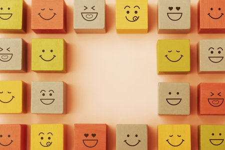 Happy Concepts. World Happiness Day, International Smiling Day. Mind and mental Health. Smiling...