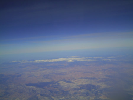 clouds in the blue sky, view from the plane, nature seriesの写真素材