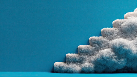 This abstract image features a fluffy white cloud formation against a vibrant blue background, perfect for modern design projects, artistic concepts, and visual decoration.の素材