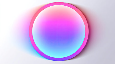 A vibrant gradient circle with soft shadows on a light background, creating a modern and artistic visual. Perfect for various design projects and backgrounds.の素材