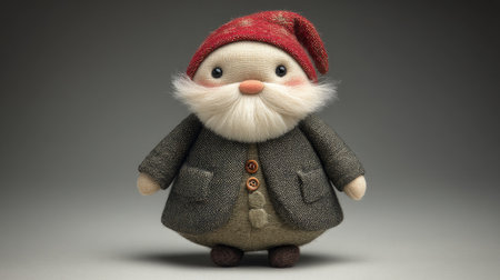 Capture the charm of this whimsical toy character with plush details, a cute face, and warm features, perfect for holiday decor or creative projects.の素材