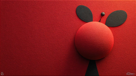 This abstract image features a bold red background with a circular shape and black leaf forms, creating a striking visual impact. Ideal for modern art themes.の素材