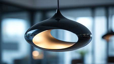Captivating black pendant lamp featuring a unique design that enhances interior spaces with a soft and inviting glow, perfect for modern decor.の素材