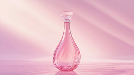 This exquisite image features a pink glass vase captured with soft lighting, perfect for highlighting elegance and beauty in home decor settings.の素材