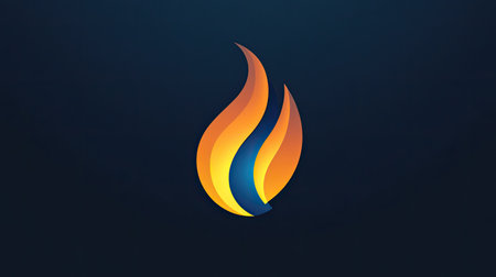 This image features an abstract flame design showcasing smooth gradients against a dark background. Perfect for concepts of energy and warmth, it offers a modern aesthetic.の素材