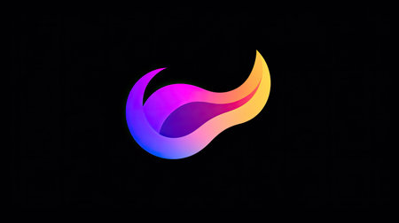 A vibrant abstract design featuring flowing shapes and gradient effects. This colorful artwork creates a sense of energy and movement, perfect for modern digital projects.の素材