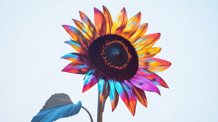 A stunning artistic representation of a sunflower, showcasing vibrant colors and intricate details. This unique design captures the essence of nature's beauty.の素材