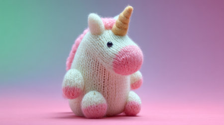 This enchanting handmade unicorn plush toy features soft textures and pastel colors, perfect for gifts or decor. Bring joy and whimsy to any space!の素材