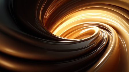 This stunning abstract image showcases fluid motion in rich gold and dark tones, perfect for modern designs, digital art, and creative projects.の素材
