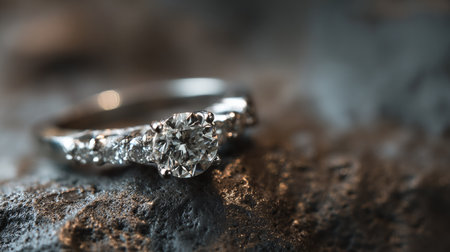 This stunning silver engagement ring features a dazzling diamond center stone and intricate detailing, exuding elegance and timeless beauty for that special moment.の素材