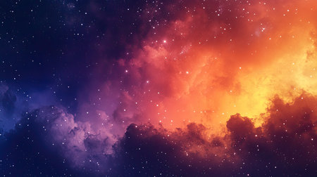 Explore the stunning beauty of a vibrant cosmic cloud formation set against a starry backdrop. This mesmerizing image captures the essence of the universe's colorful charm.の素材