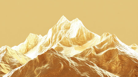 A mesmerizing golden mountain landscape showcasing dramatic peaks and textured valleys, perfect for evoking a sense of adventure and tranquility in nature.の素材