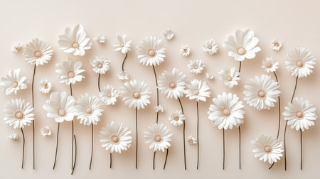 A beautiful arrangement of elegant white flowers displayed in a minimalist design, showcasing delicate petals and a soothing aesthetic perfect for various decorative uses.の素材